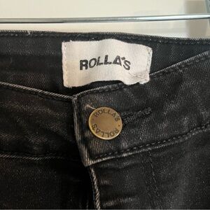 ROLLA'S Black High-Rise Slim Jeans